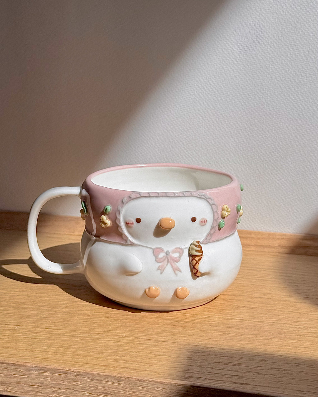 "preorder"PINK SOFT SERVE DUCK, FLUFFY size cup, Estimated Completion: JULY