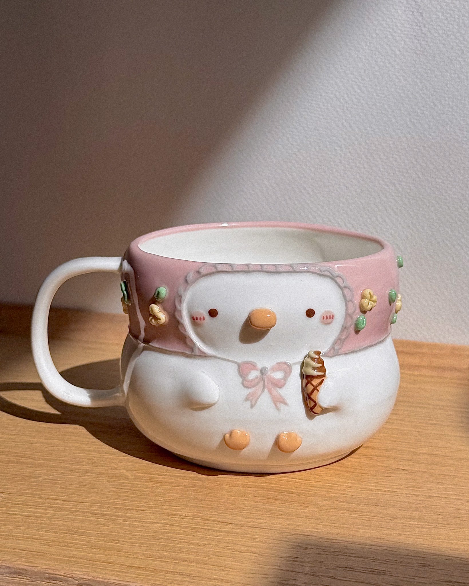 "preorder"PINK SOFT SERVE DUCK, FLUFFY size cup, Estimated Completion: JULY