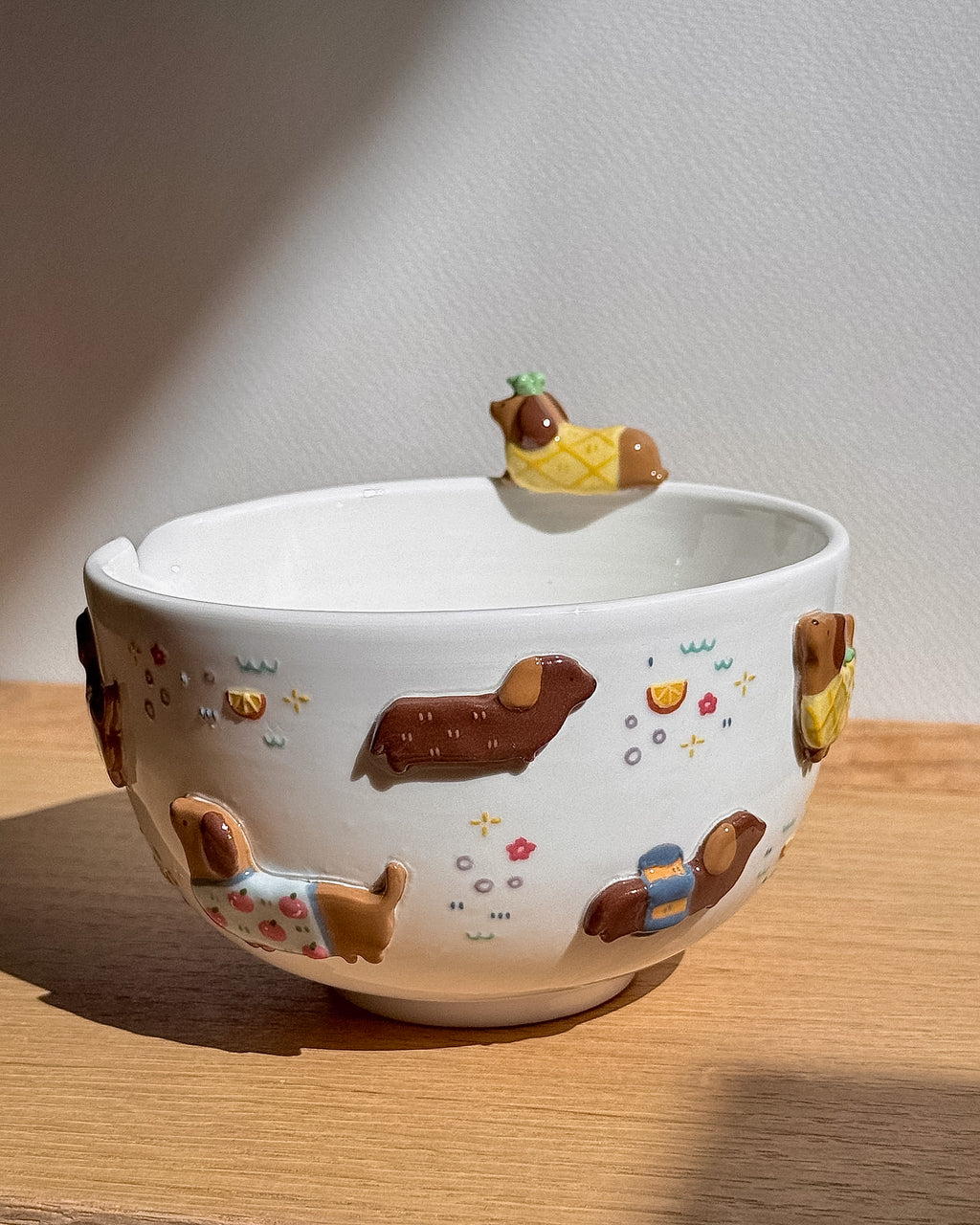 "preorder" SUMMER DACHSHUND Matcha bowl : Estimated Completion: JULY