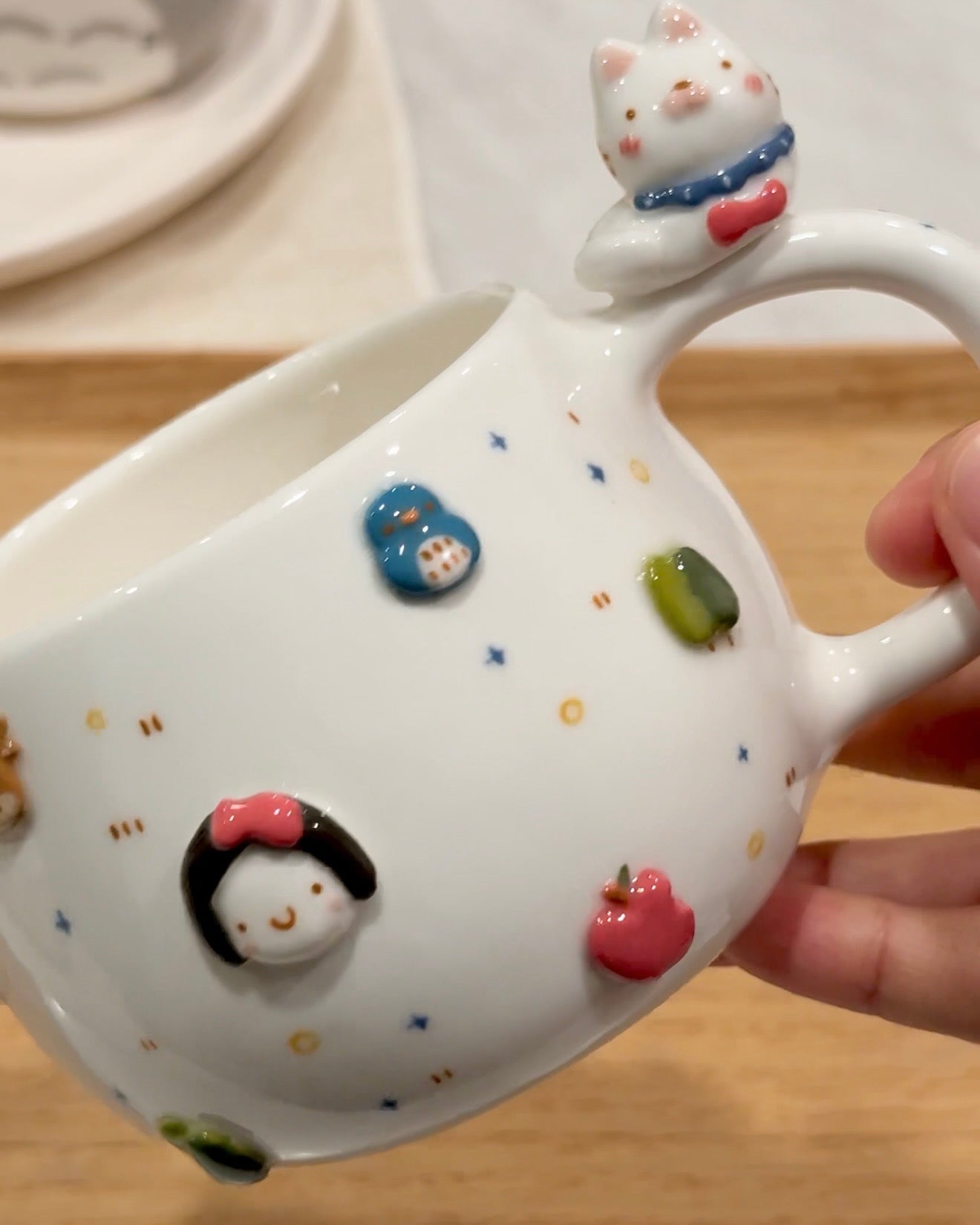 SNOWY CAT cup , CHUBBY size
