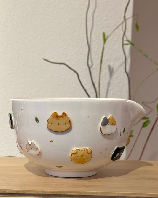 CAT FRIENDS Matcha Bowl– Pre-Order | Est. Completion: Oct–Nov