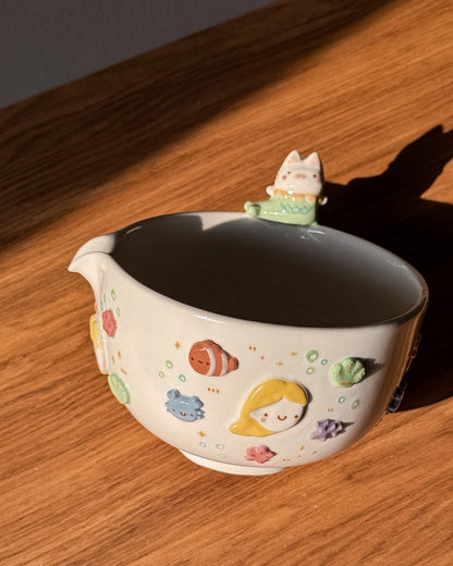 KITTIE MERMAID matcha bowl, Chawan (PRE-ORDER), Estimated Completion:MARCH