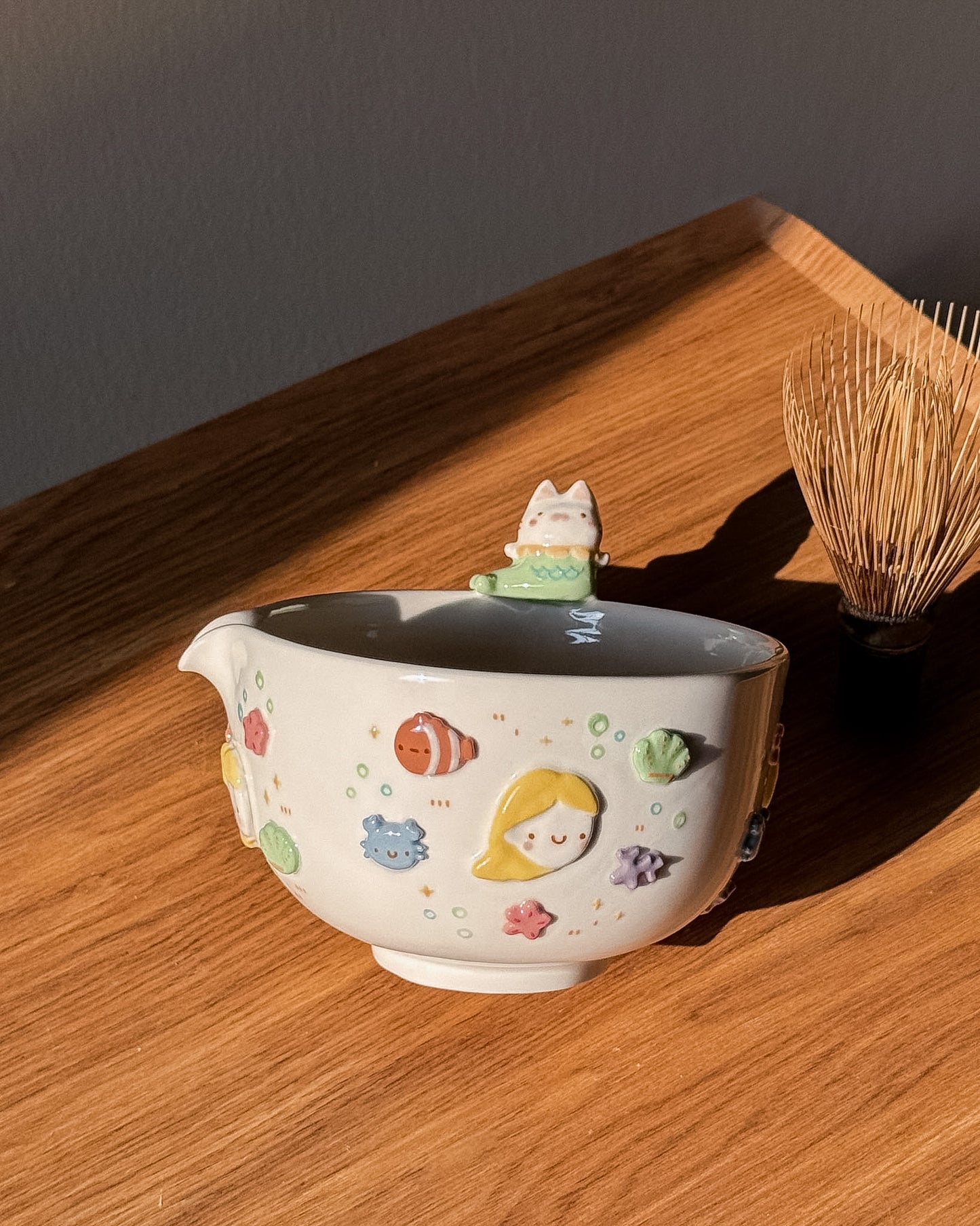 KITTIE MERMAID matcha bowl, Chawan (PRE-ORDER), Estimated Completion:MARCH
