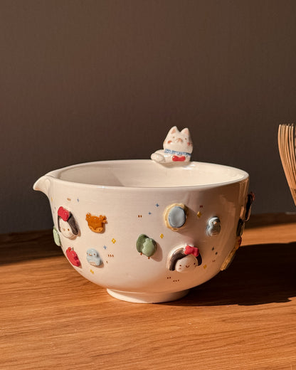 SNOWY CAT matcha bowl, Chawan