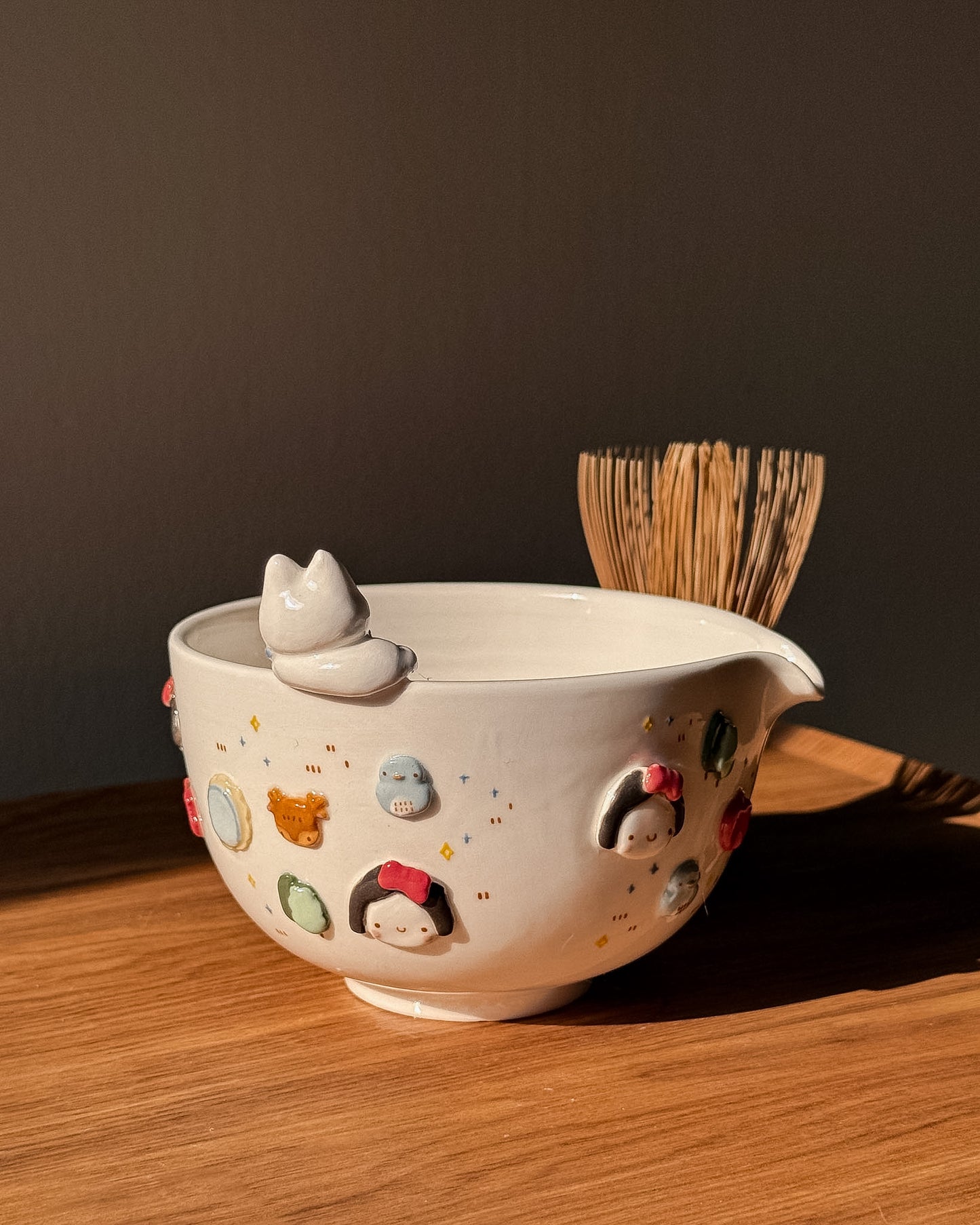 SNOWY CAT matcha bowl, Chawan