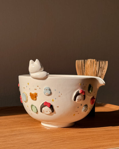 SNOWY CAT matcha bowl, Chawan