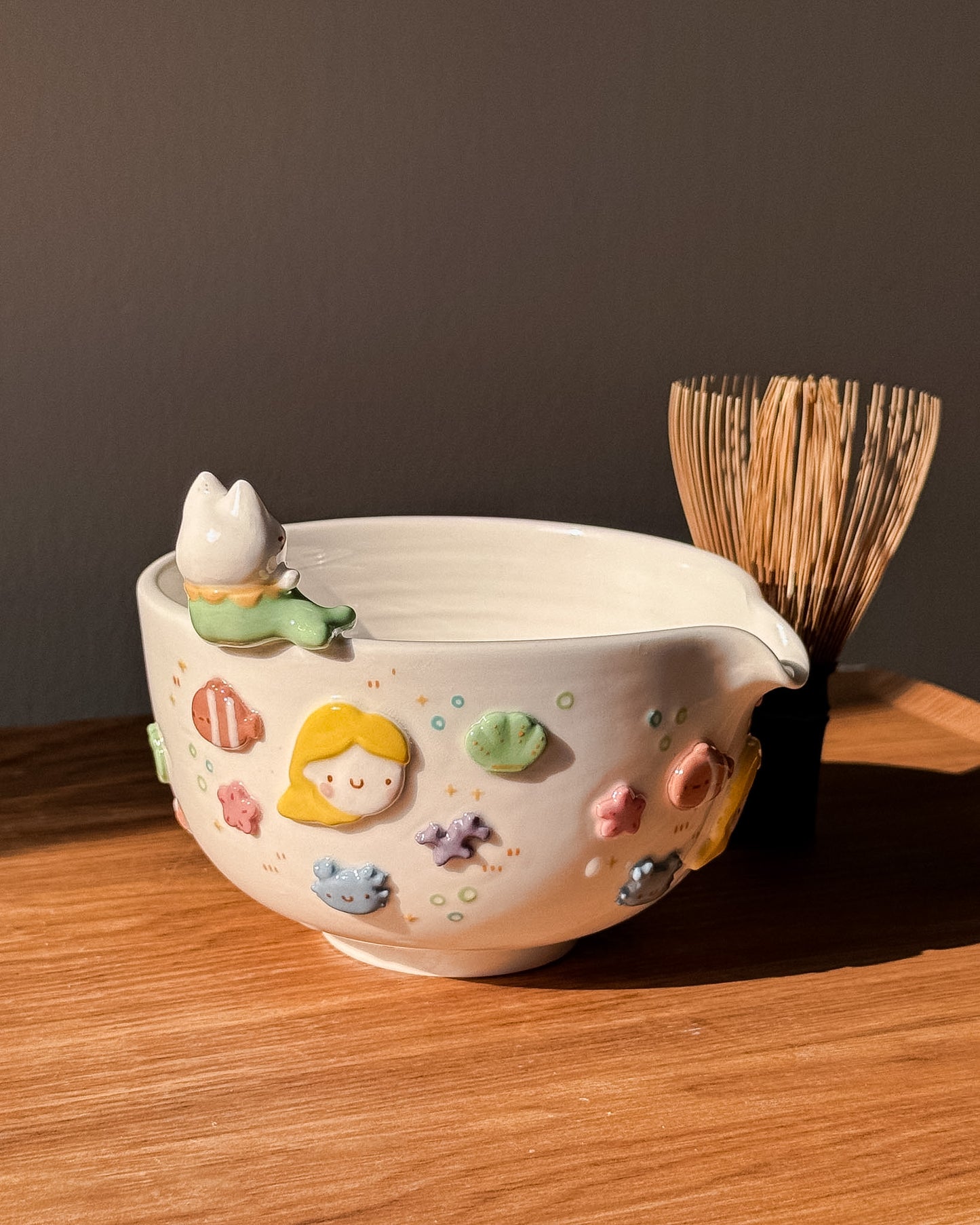 KITTIE MERMAID matcha bowl, Chawan (PRE-ORDER), Estimated Completion:MARCH