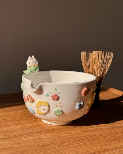 KITTIE MERMAID matcha bowl, Chawan (PRE-ORDER), Estimated Completion:MARCH