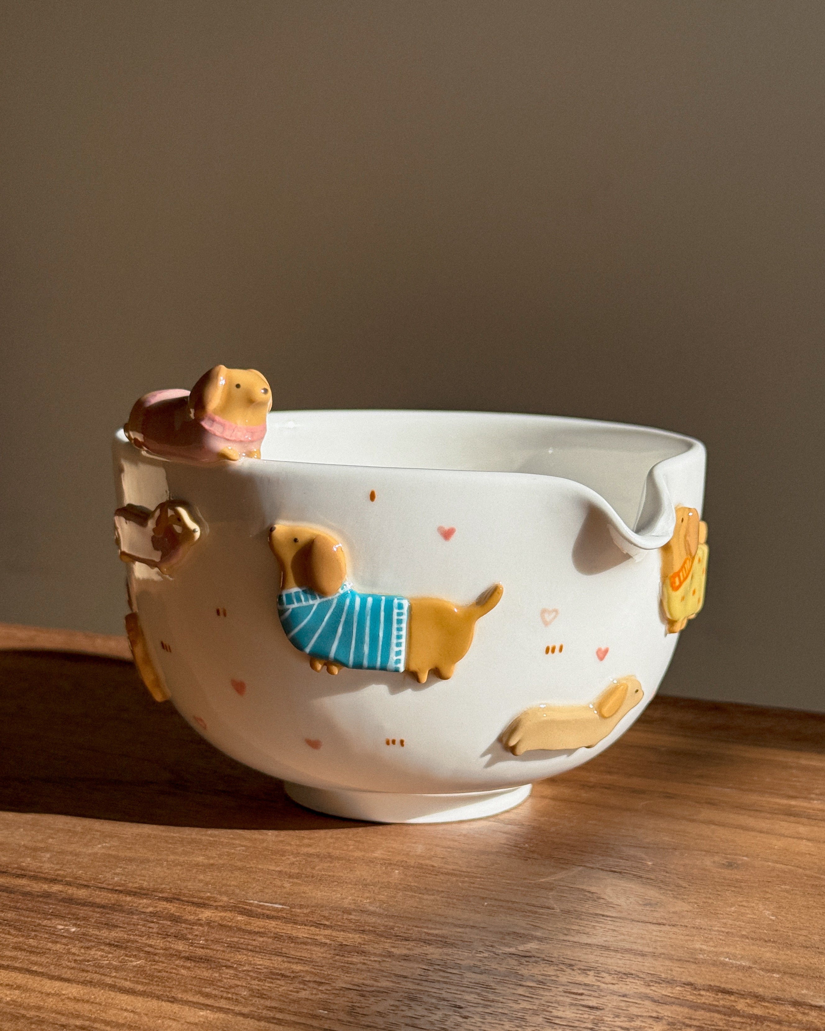 Dachshund matcha bowl, Chawan