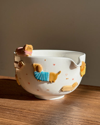 Dachshund matcha bowl, Chawan(PRE-ORDER), Estimated Completion: November