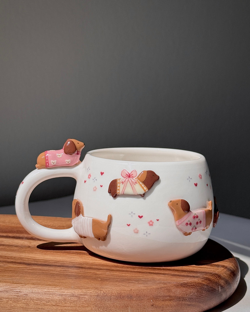 PINK DACHSHUND, CHUBBY size cup (PRE-ORDER), Estimated Completion: JUNE