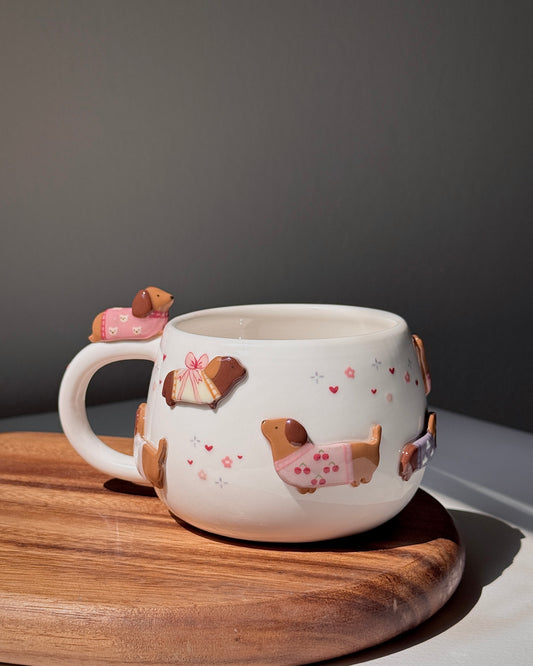 PINK DACHSHUND, CHUBBY size cup