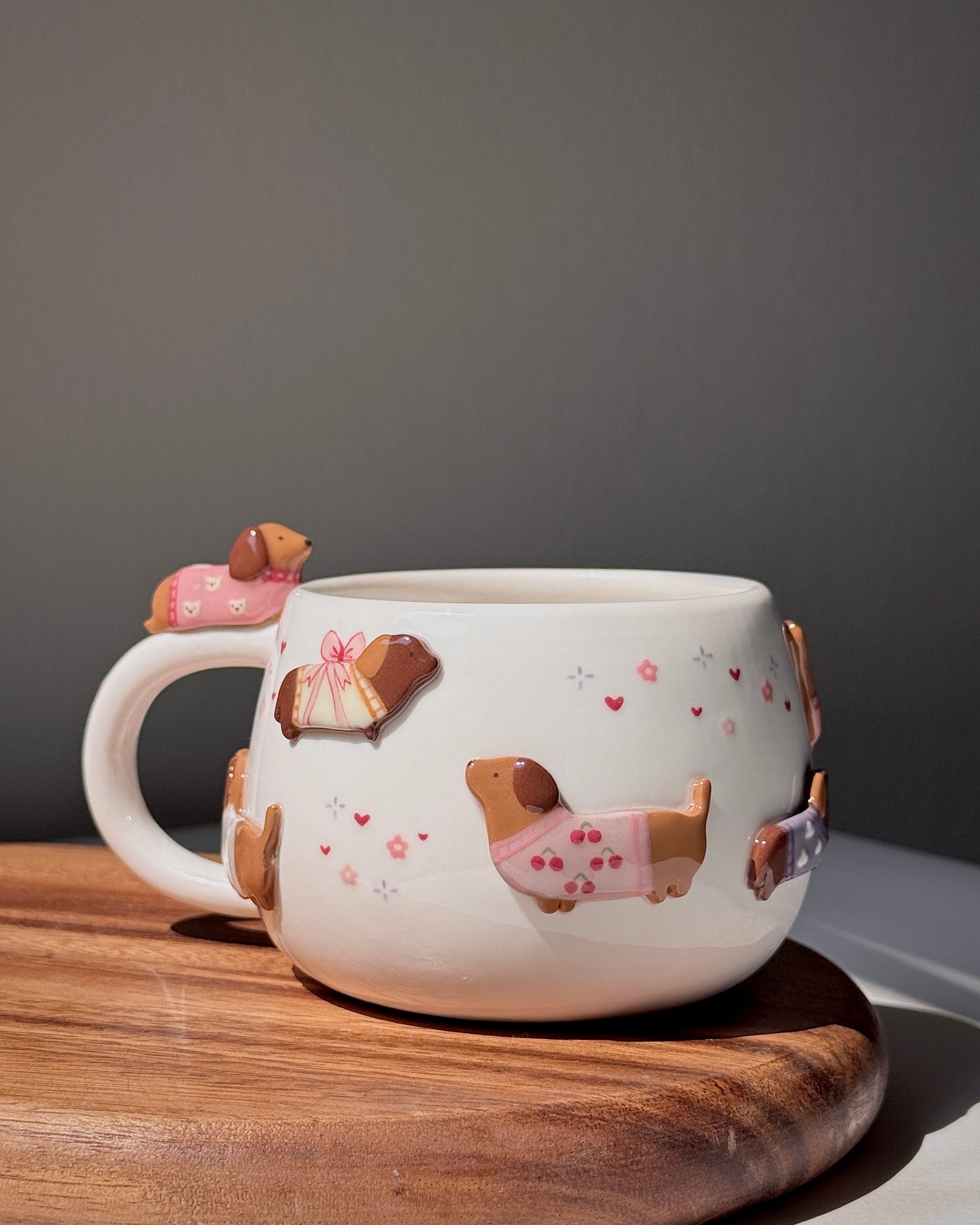 PINK DACHSHUND, CHUBBY size cup