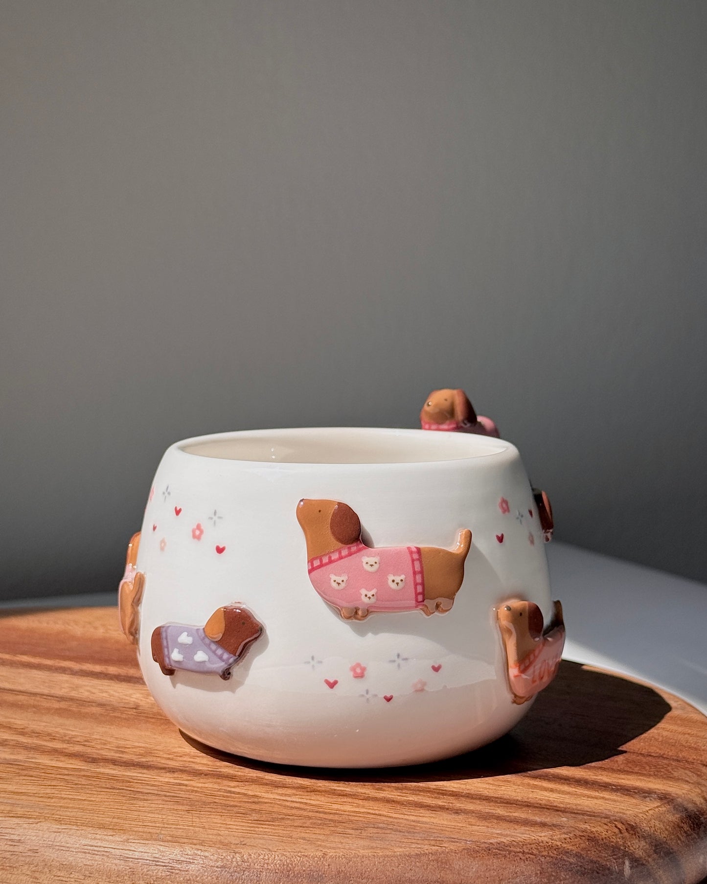 PINK DACHSHUND, CHUBBY size cup