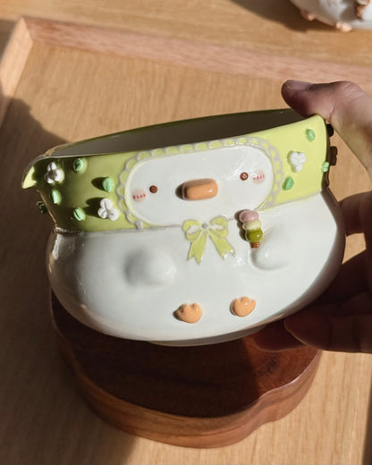 "Preorder" GREEN DUCK, Fluffy Matcha bowl -Estimated Completion: SEP