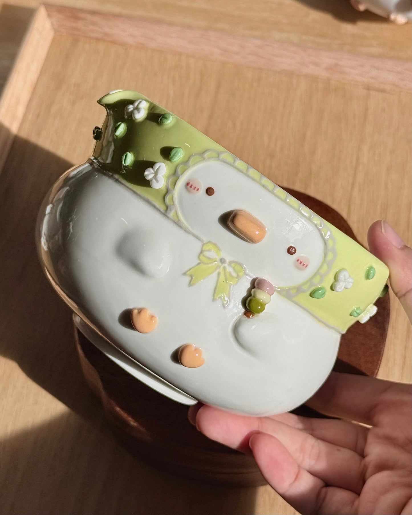 "Preorder" GREEN DUCK, Fluffy Matcha bowl -Estimated Completion: SEP