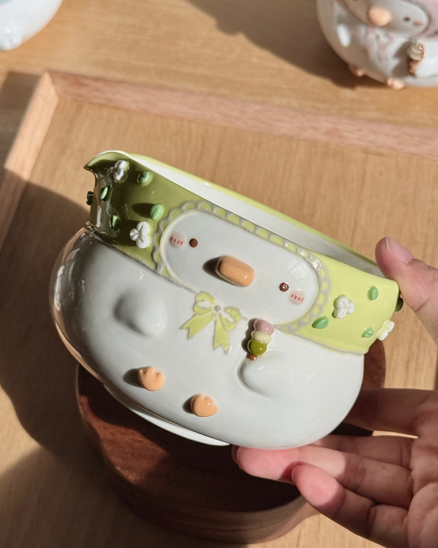 "Preorder" GREEN DUCK, Fluffy Matcha bowl -Estimated Completion: SEP