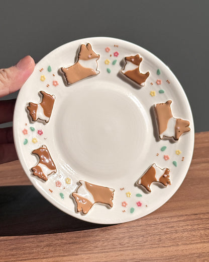 CORGI plate ,Small plate, PLATE,TRAY (PRE-ORDER), Estimated Completion: MAY