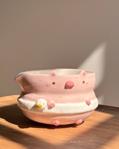 PIGGY SWIMMING Fluffy Matcha bowl (PRE-ORDER), Estimated Completion: May
