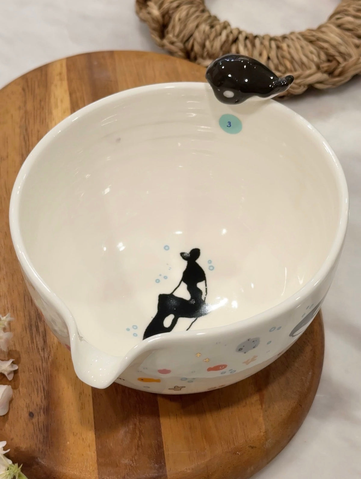 UNDER THE SEA Matcha bowl with hand-painted gold luster details, Chawan