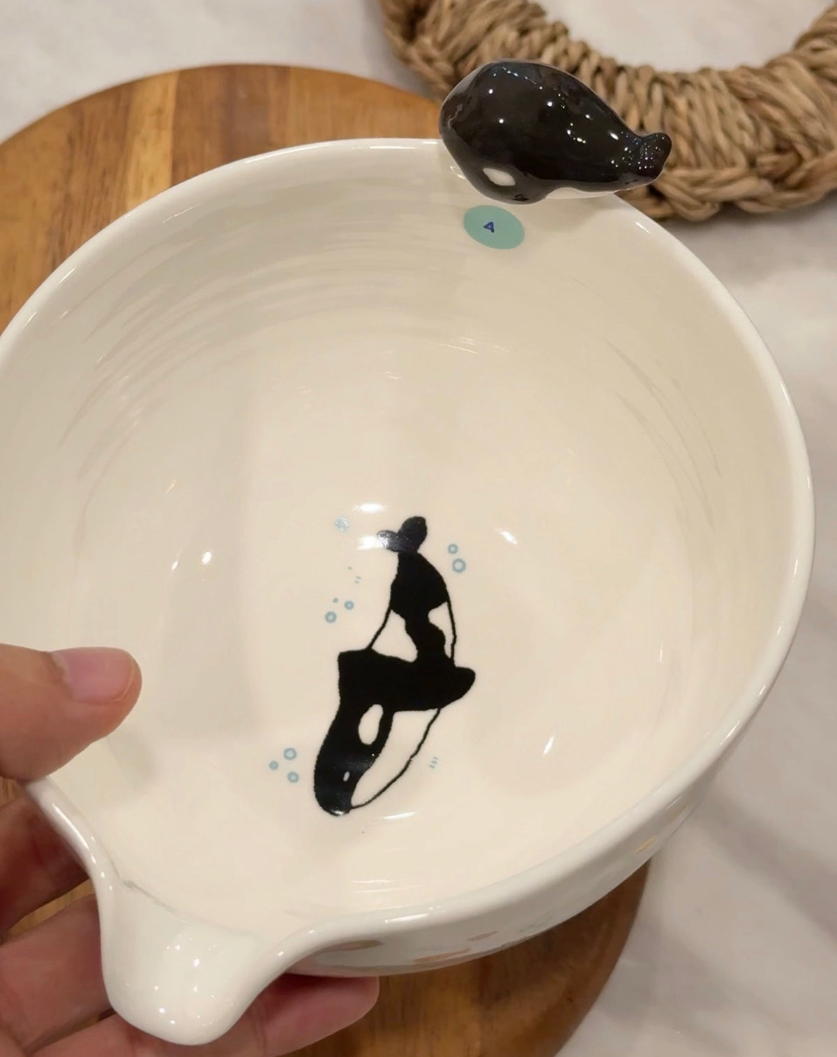 UNDER THE SEA Matcha bowl with hand-painted gold luster details, Chawan