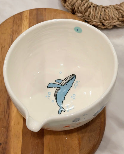 UNDER THE SEA Matcha bowl with hand-painted gold luster details, Chawan