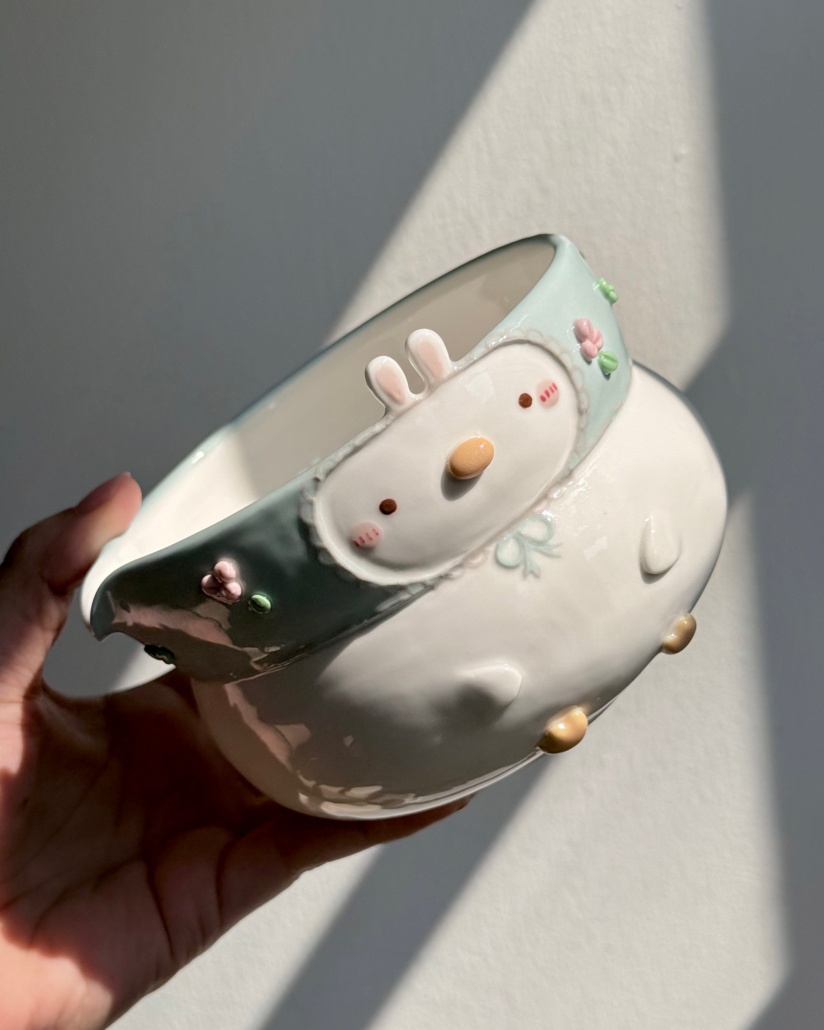 BUNNY DUCK Fluffy Matcha bowl (PRE-ORDER), Estimated Completion: May