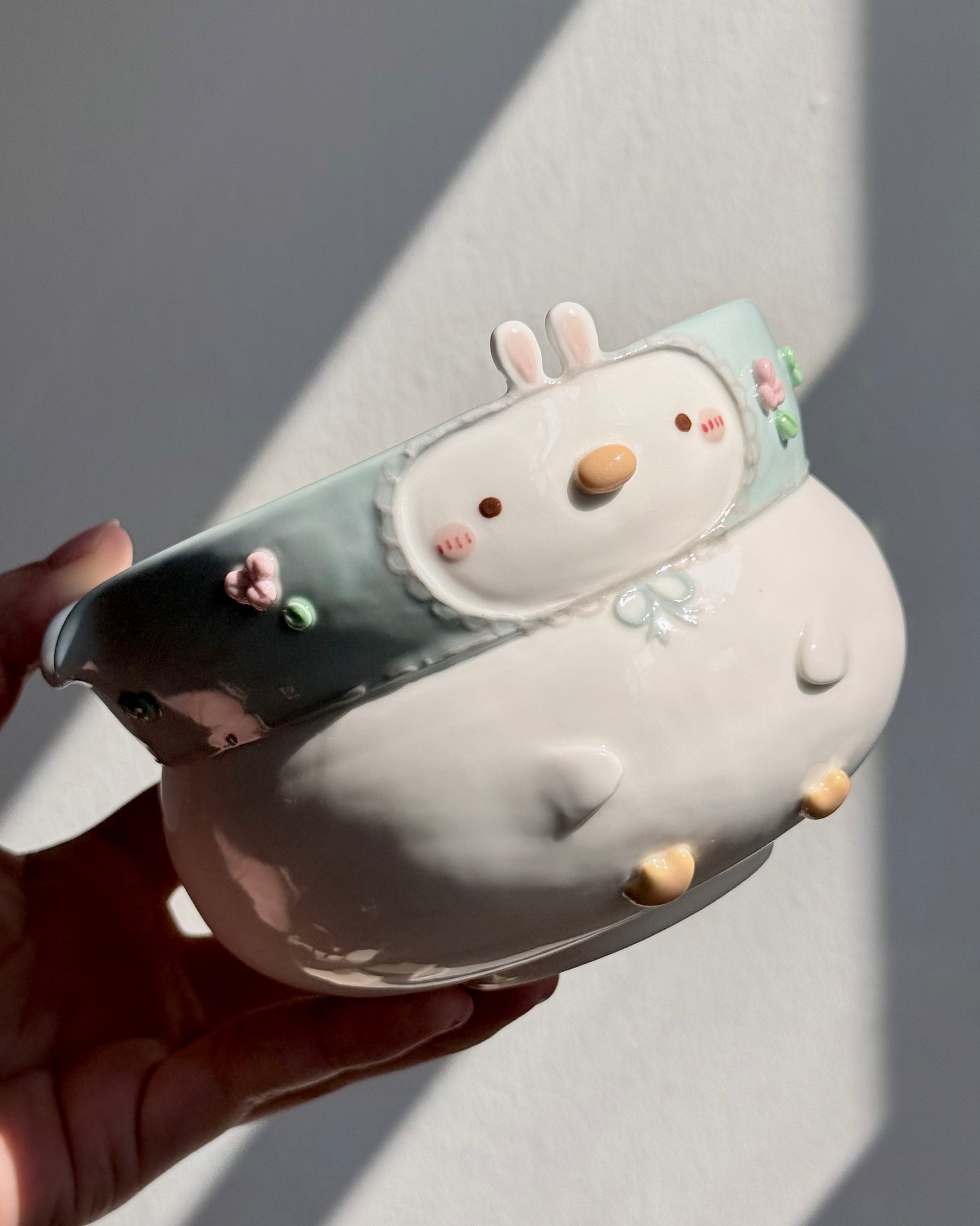 BUNNY DUCK Fluffy Matcha bowl (PRE-ORDER), Estimated Completion: May