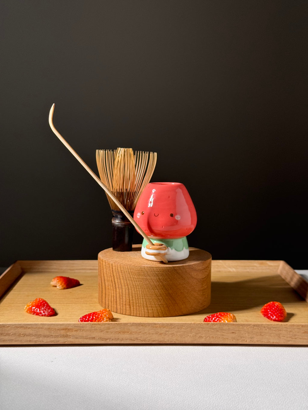 STRAWBERRY chasen holder, whisk holder (PRE-ORDER), Estimated Completion: JUNE