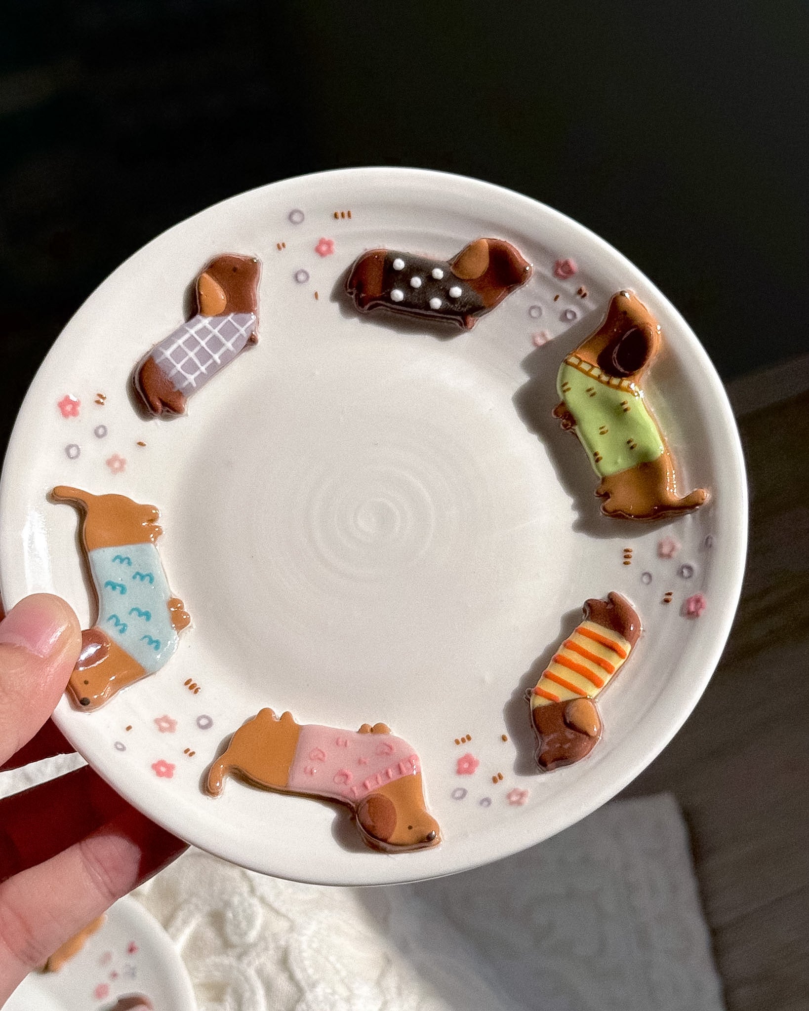 DACHSHUND DARK TONE plate ,Small plate, PLATE,TRAY (PRE-ORDER), Estimated Completion:JUNE