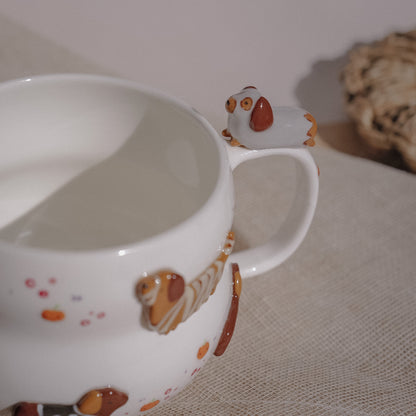 "preorder of" SPOOKY DACHSHUND FLUFFY size cup, Estimated Completion: Mid-OCT