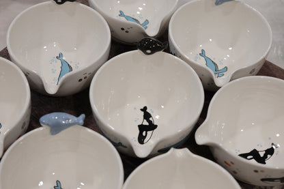 UNDER THE SEA Matcha bowl with hand-painted gold luster details, Chawan