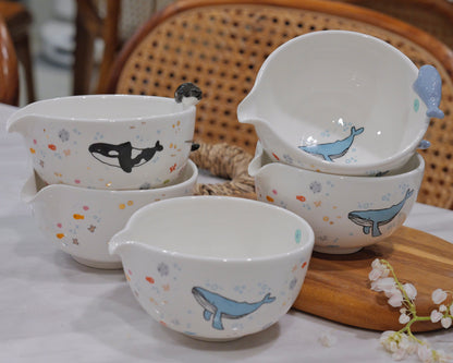 UNDER THE SEA Matcha bowl with hand-painted gold luster details, Chawan