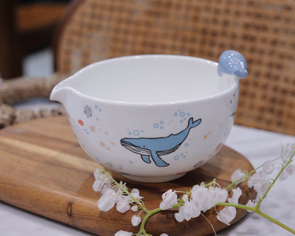 UNDER THE SEA Matcha bowl with hand-painted gold luster details, Chawan