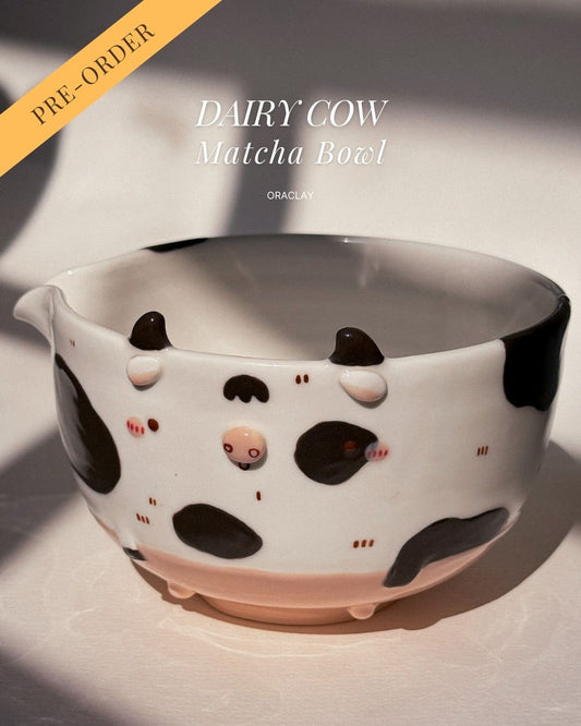 DAIRY COW matcha bowl, Chawan (PRE-ORDER), Estimated Completion: MARCH