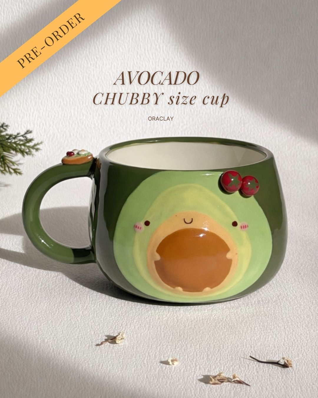 AVOCADO, CHUBBY size cup (PRE-ORDER), Estimated Completion: MARCH