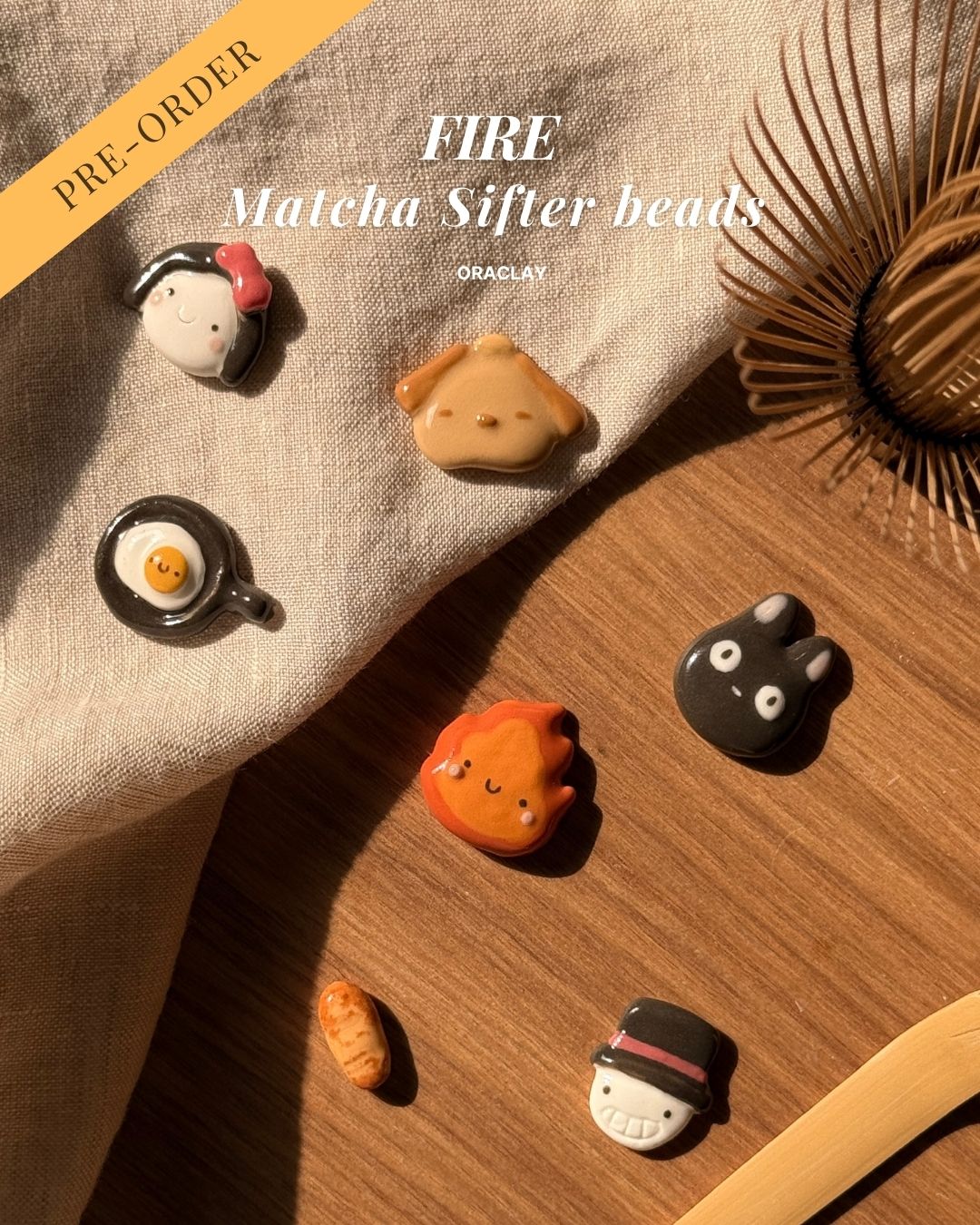 FIRE Matcha Sifter beads (PRE-ORDER), Estimated Completion: March