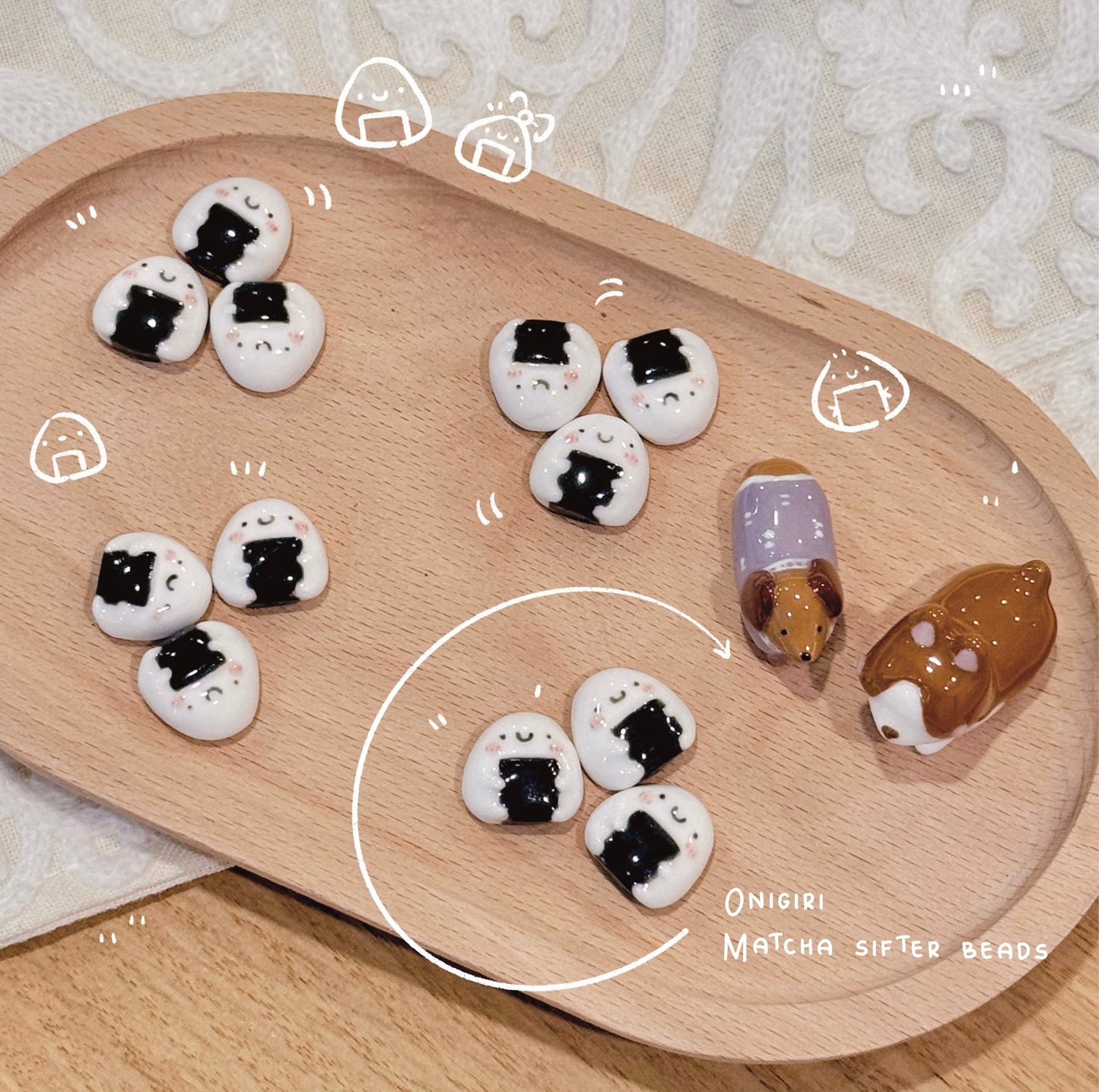 A SET of Sifter Bead, 3 pieces of ONIGIRI Sifter bead