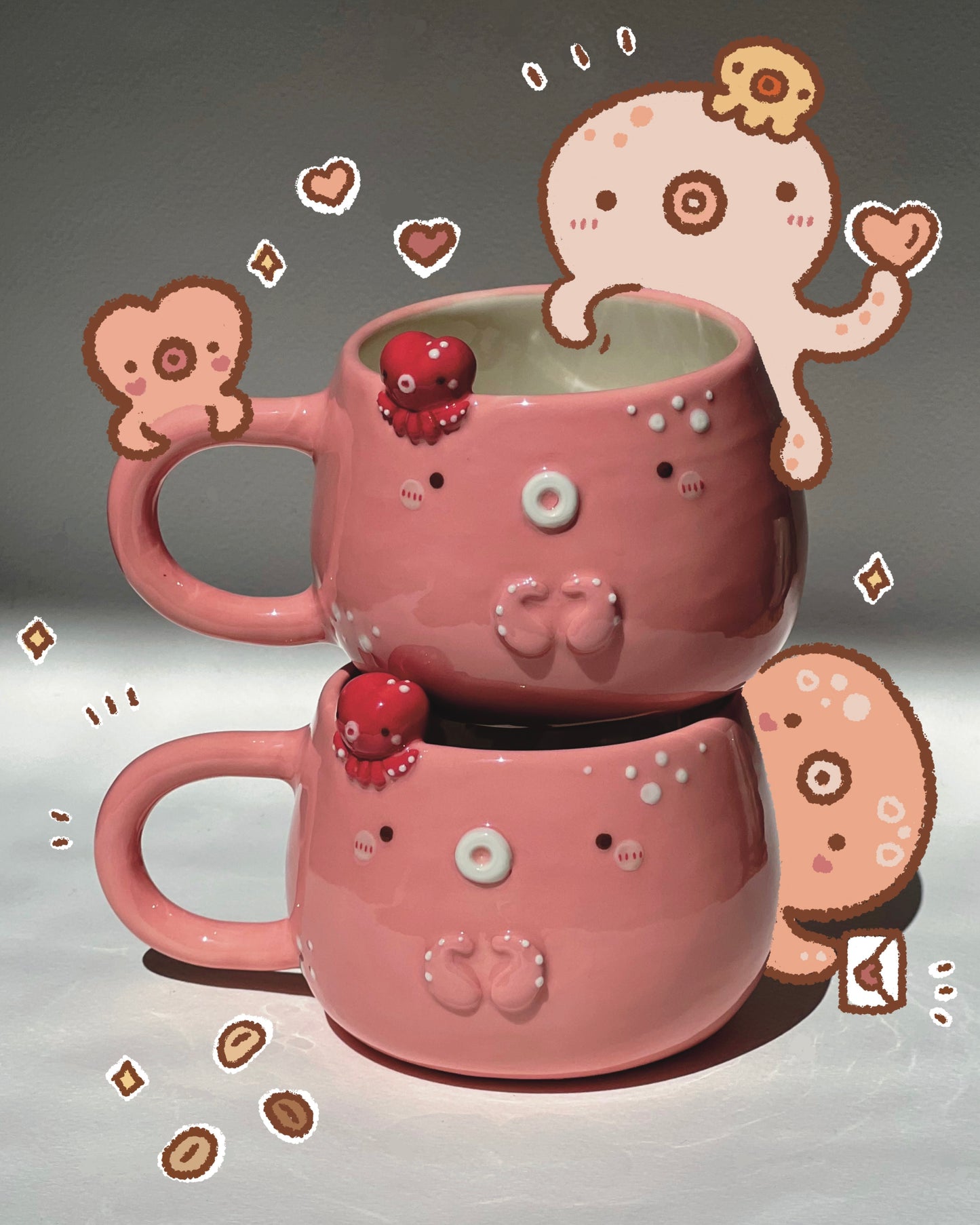 Octopus cup valentine collection, Chubby size