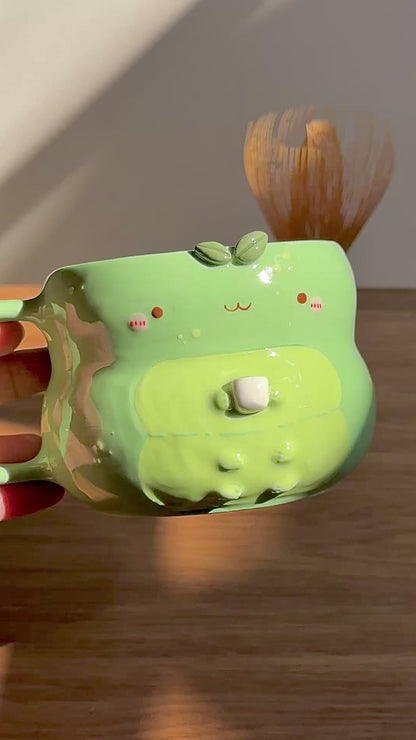 Matcha Caterpillar, FLUFFY size cup (PRE-ORDER), Estimated Completion: May