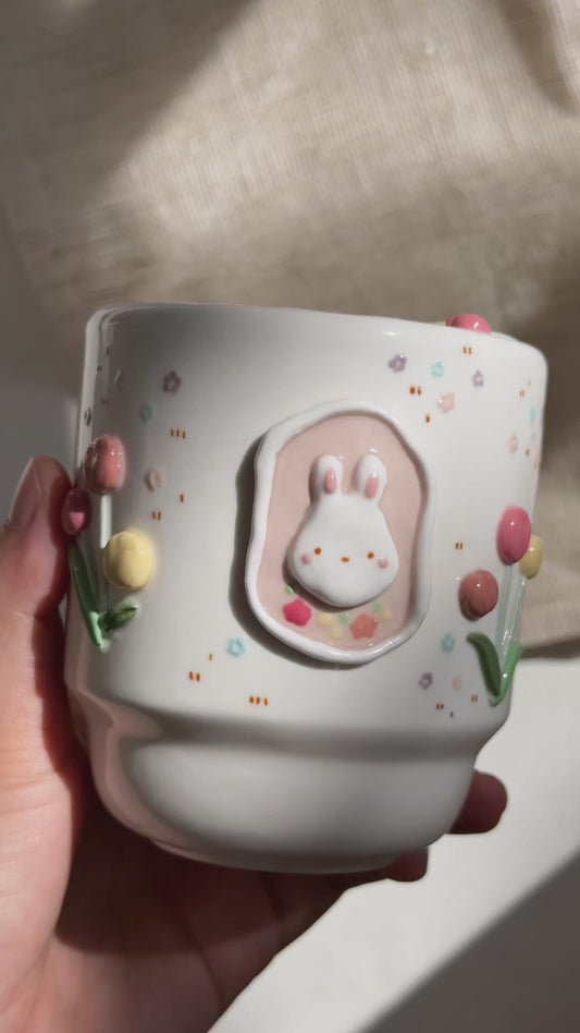 "Preorder of"BUNNY TULIP To-Go Cup, Estimated Completion: the End of OCTOBER.