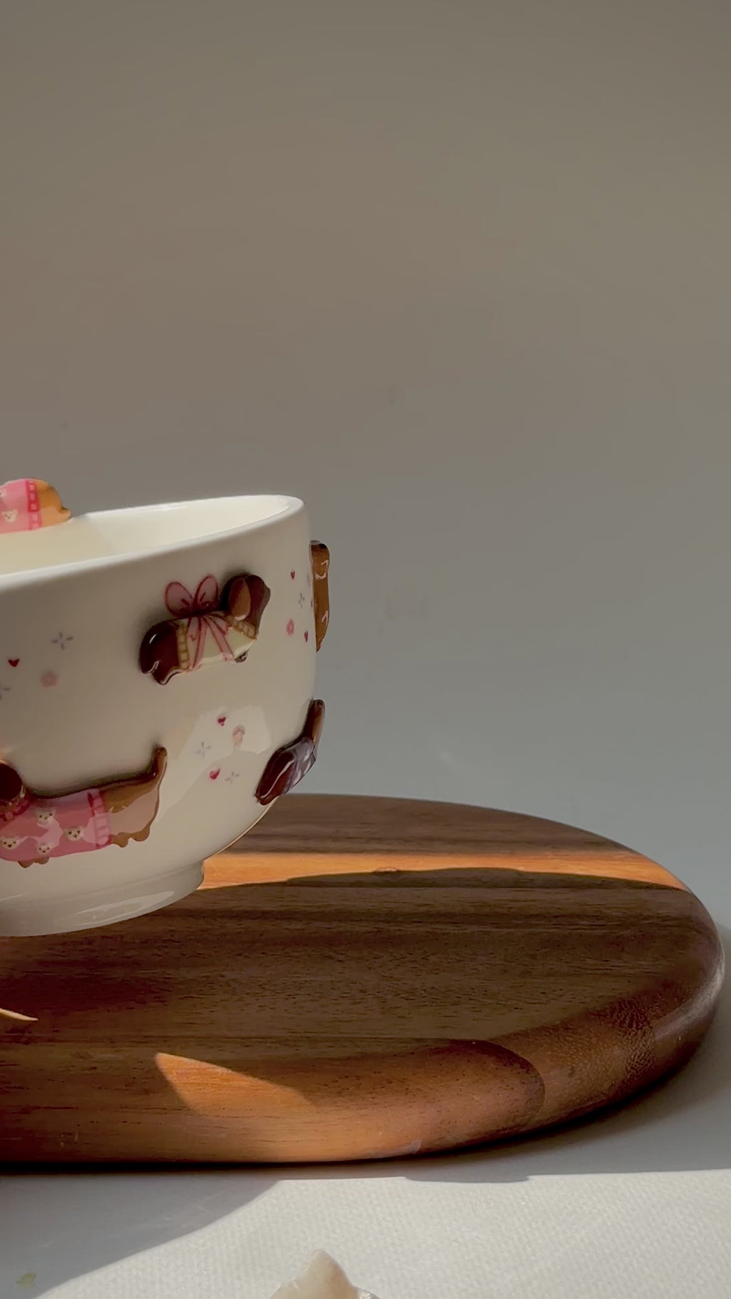 PINK DACHSHUND,Matcha bowl, Chawan