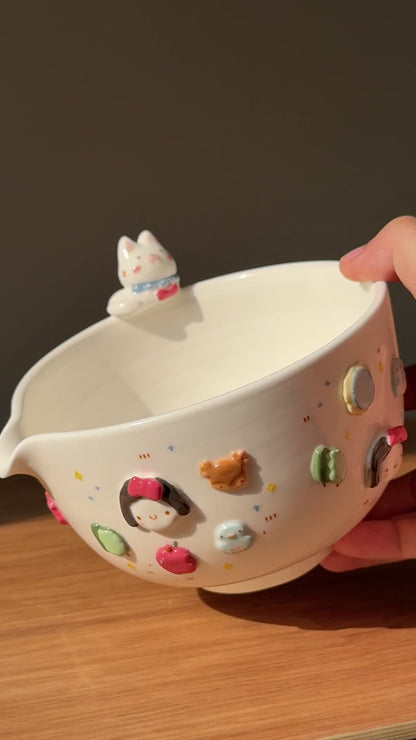 SNOWY CAT matcha bowl, Chawan