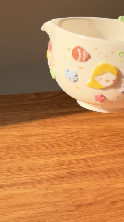 KITTIE MERMAID matcha bowl, Chawan (PRE-ORDER), Estimated Completion:MARCH