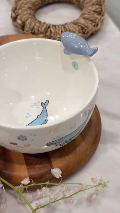 UNDER THE SEA Matcha bowl with hand-painted gold luster details, Chawan