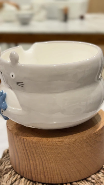 "Preorder" GREY SPIRIT FLUFFY Matcha Bowl-Estimated: OCTOBER