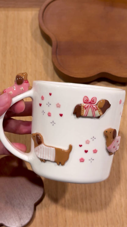 PINK DACHSHUND, CLASSIC size cup (PRE-ORDER), Estimated Completion:JULY