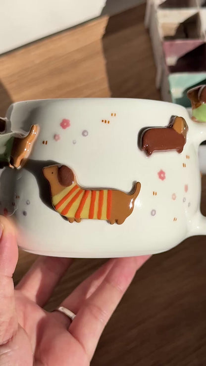 DACHSHUND DARK TONE, CHUBBY size cup